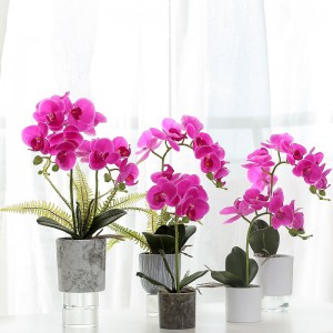 hot selling red potted artificial orchid with high quality