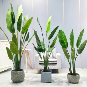 Nearly Natural Artificial Plants Potted Palm Tree Banana Tree Indoor Leaves Green Plant Faxu Plant Home Decoration Bonsai Trees