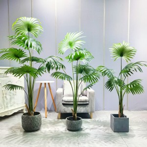 Low Price Artificial Trees Plants Highly Adaptable Cost-Effective Vivid Fan Palm for garden supplier indoor outdoor wedding decor