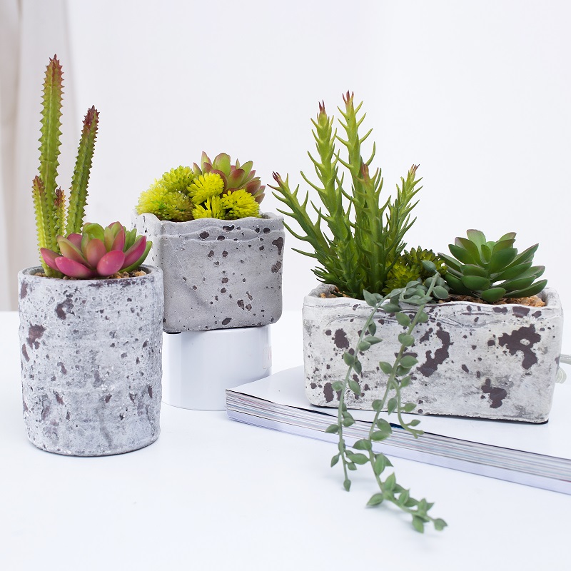 Newly designed potted artificial succulent plant succulent in cement pot