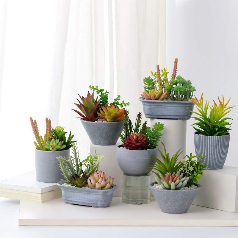 hot sale artificial succulent in melamine pot for selling