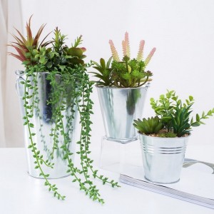 Factory direct supply artificial succulent in iron pot