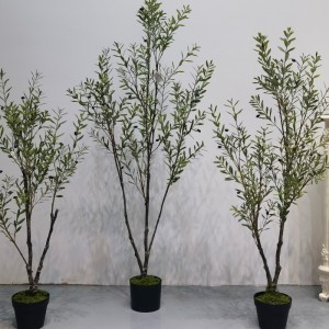 Factory Custom Plastic Artificial Olive Tree Fireproof UV Artificial Plant Decorations for Home and Office
