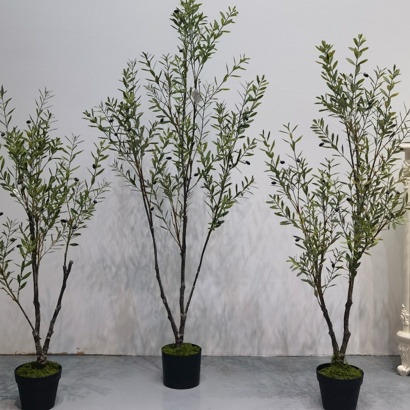 Factory Custom Plastic Artificial Olive Tree Fireproof UV Artificial Plant Decorations for Home and Office